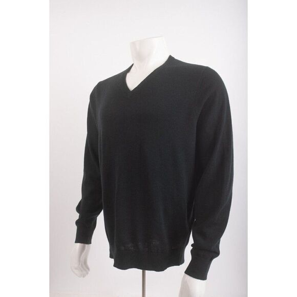 Massimo Dutti Mens Sweater Top Size L Green Cashmere Blend 0983/412 NWOT - Picture 3 of 6